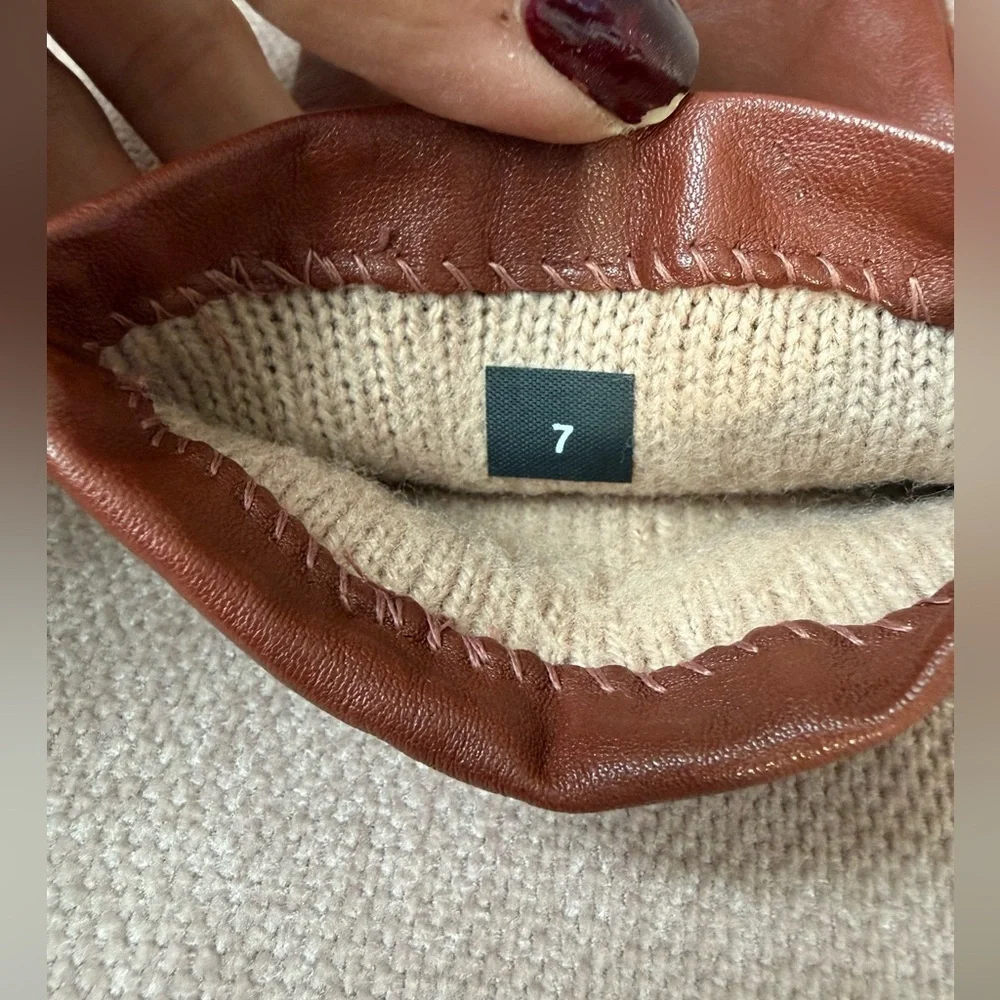 Lord & Taylor Women’s Brown Leather Gloves Size 7